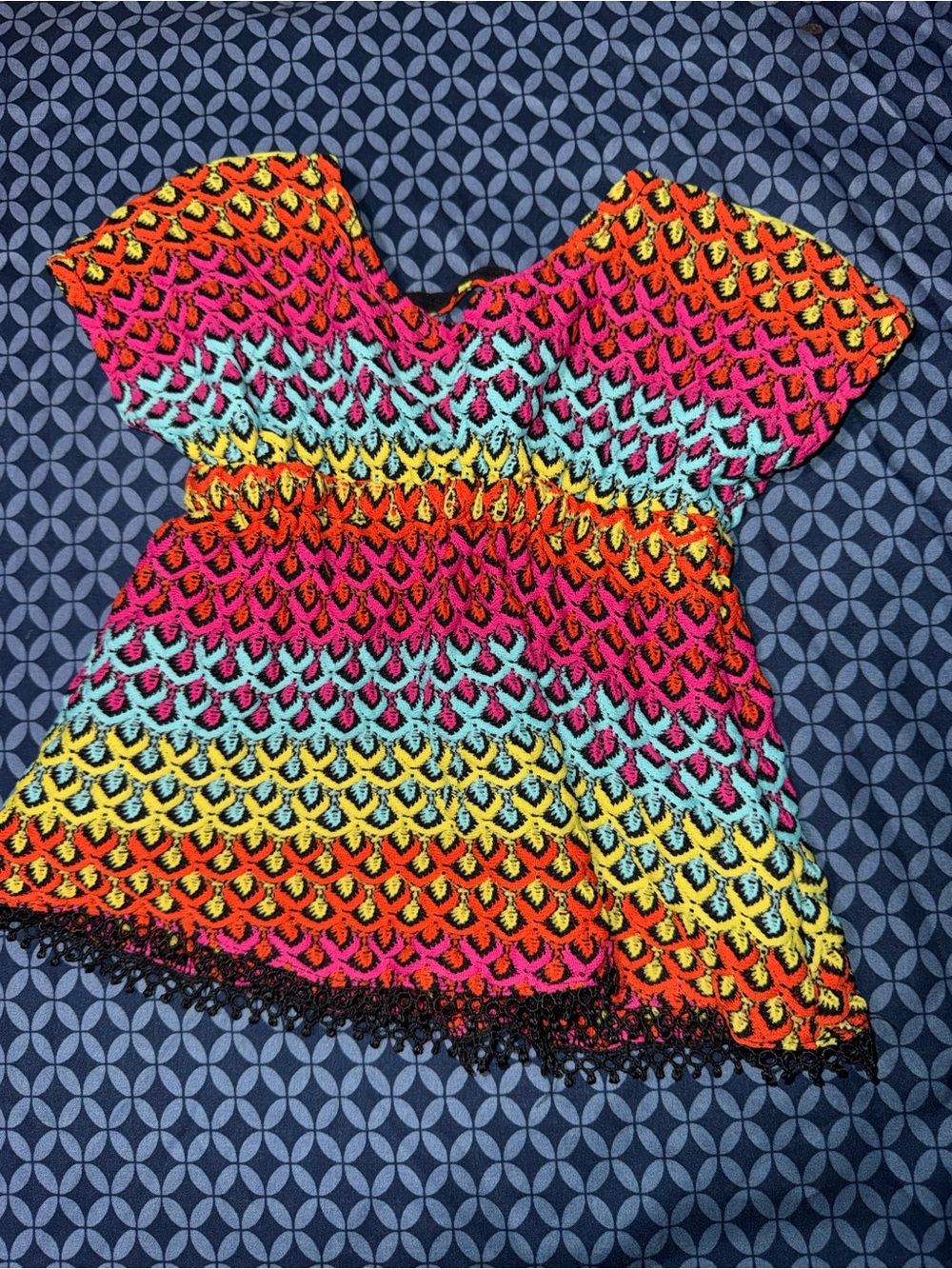 Amy Coe Bright Crochet Kids Top in Pink, Yellow, Aqua, Orange